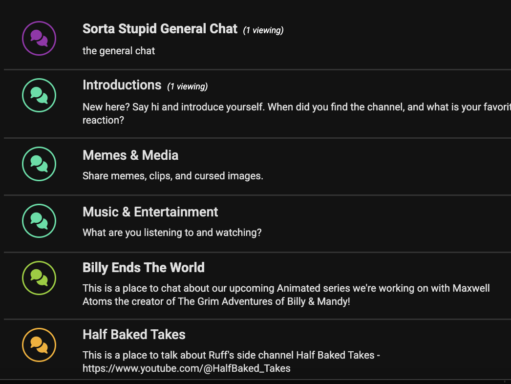 Community spaces on the new Sorta Stupid forum